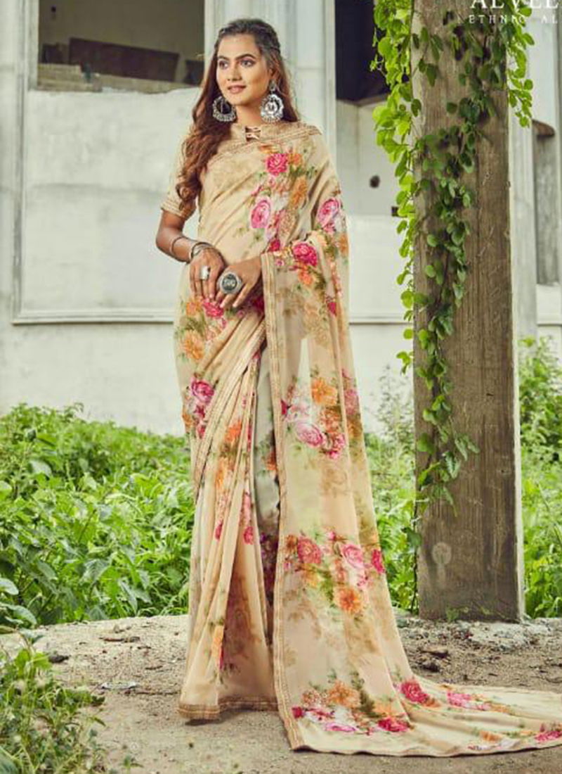 ALVEERA ARPITA Designer Regular wear Monopoly Georgette Printed Saree Collection